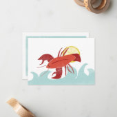 De Correspondance Homard au soleil Carte pour notes (Devant/Arrière en situation)