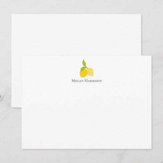 De Correspondance Icône Lumineuse Citron Jaune Carte Flat Note (Devant / Derrière)