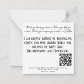 De Correspondance *~* Intention Tourmaline AP64 Carte à note plate (Dos)