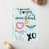 De Correspondance Je t'aime carte (Devant/Arrière en situation)