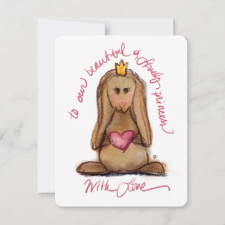 De Correspondance Jolie carte plate princesse lapin mignon