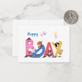De Correspondance Joyeuse carte d'anniversaire Bears Party (Devant/Arrière en situation)
