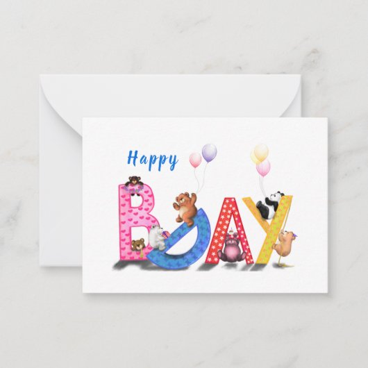 De Correspondance Joyeuse carte d'anniversaire Bears Party (Devant)