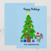 De Correspondance Joyeuses vacances Gris Poodle Noël #5 Carte (Devant / Derrière)