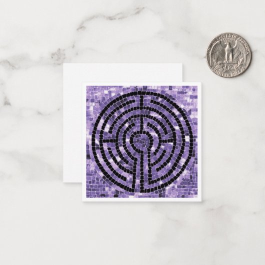 De Correspondance LABYRINTH VI Carte plate 6,4 cm / Blanche (Devant/Arrière en situation)