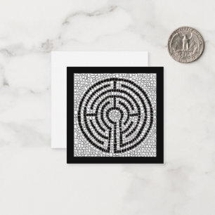 De Correspondance LABYRINTHE VII Carte plate carrée 6,35 cm / Noir
