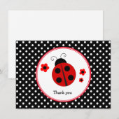 De Correspondance Ladybug Polka Dot Merci Carte Note (Devant / Derrière)