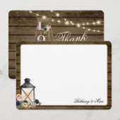 De Correspondance Lanterne et Fleurs Rustique Remercier Carte Note (Devant / Derrière)