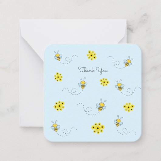 De Correspondance Little Bumble Bee Mini Merci Carte Note (Devant)