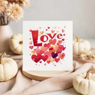 De Correspondance Love and Hearts Carte Saint Valentin