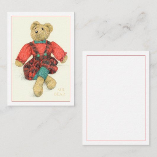 De Correspondance M. OURS 3,5x2,5 Carte plate (Devant / Derrière)