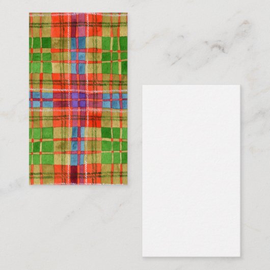 De Correspondance MAC RAE TARTAN 3,5x2 Carte à plat / Verticale (Devant / Derrière)