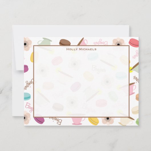 De Correspondance Macarons français Anémie & Teups Carte pour notes (Devant)