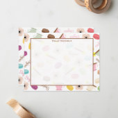 De Correspondance Macarons français Anémie & Teups Carte pour notes (Devant/Arrière en situation)