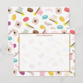 De Correspondance Macarons français Anémie & Teups Carte pour notes (Devant / Derrière)