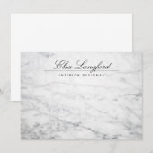 De Correspondance Marbre blanc moderne Luxe Designer Carte pour note (Devant / Derrière)