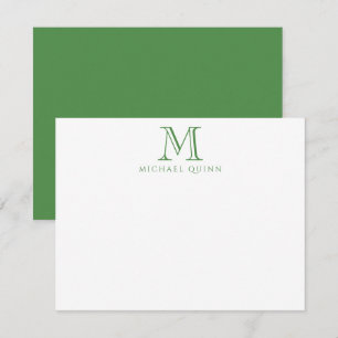 De Correspondance Masculine Paraphe Vert Nom Carte Monogramme Note