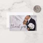 De Correspondance merci carte photo mariage script moderne (Devant/Arrière en situation)