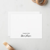 De Correspondance Merci Chic Nom du monogramme Carte blanche à bille (Devant/Arrière en situation)