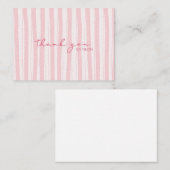 De Correspondance Merci Note Carte rose rayé (Devant / Derrière)