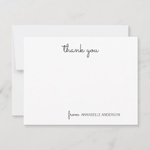 De Correspondance Merci rose mou simple Script Carte pour notes pers