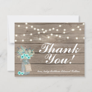 De Correspondance Merci Rustic Bois Chaîne Lumières Note Carte Garço
