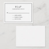 De Correspondance Mini carte RSVP Mariage moderne minimaliste simple (Devant / Derrière)