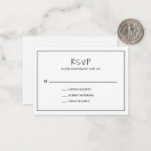 De Correspondance Mini carte RSVP Mariage moderne minimaliste simple (Devant/Arrière en situation)