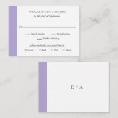 De Correspondance Mini carte RSVP Mariage violet Lavande numérique (Devant / Derrière)
