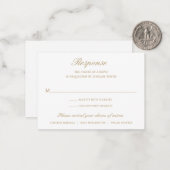 De Correspondance Mini carte RSVP pour Mariage traditionnel Gold (Devant/Arrière en situation)