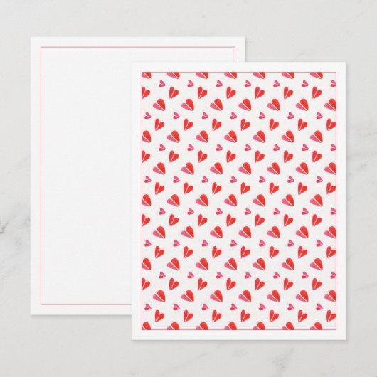 De Correspondance MINI COEURS 4,25x5,5 Carte Plate Vierge (Devant / Derrière)