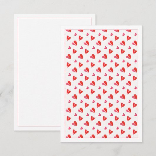 De Correspondance MINI COEURS Carte plate vierge 3,5x5 (Devant / Derrière)
