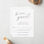 De Correspondance Modern Be Our Guest Wedding Carte RSVP (Devant/Arrière en situation)