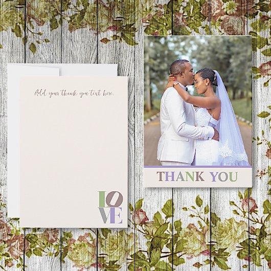 De Correspondance Modern Love Custom Wedding Merci Carte Note