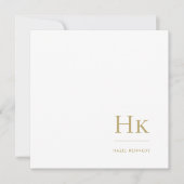 De Correspondance Monogram Marine or Simple Elegant Carte pour notes (Devant)