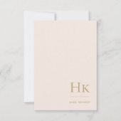 De Correspondance Monogramme Blush Simple Feminine Carte pour notes  (Devant)