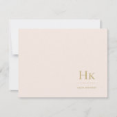 De Correspondance Monogramme Blush Simple Feminine Carte pour notes (Devant)