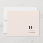 De Correspondance Monogramme Blush Simple Monogramme Carte pour note (Devant)