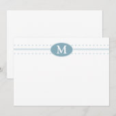 De Correspondance Monogramme Carte pour notes plat (Devant / Derrière)