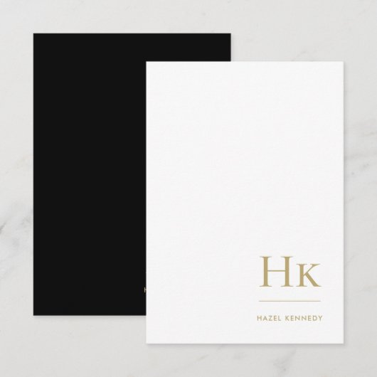 De Correspondance Monogramme Social Carte pour notes Professionnel B (Devant / Derrière)