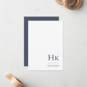 De Correspondance Monogramme Social Carte pour notes Professionnel M (Devant/Arrière en situation)