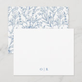 De Correspondance Monogramme Toile Carte pour notes (Devant / Derrière)