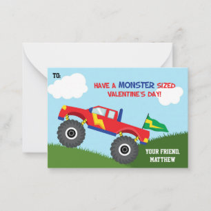 De Correspondance Monster Truck Valentines Carte Jour Enfants (Garço
