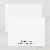 De Correspondance Nom du monogramme Merci Carte à note plate blanche (Devant / Derrière)
