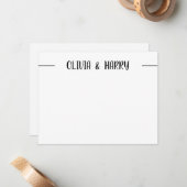 De Correspondance Noms modernes Carte Noir Blanc (Devant/Arrière en situation)