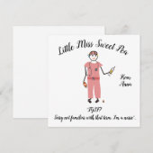 De Correspondance Note Carte Little Miss Sweet Pea - Infirmière (Devant / Derrière)