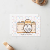 De Correspondance Oh, Snap ! Carte photo Pastel Jaune (Devant/Arrière en situation)