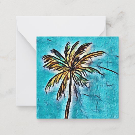 De Correspondance Palm tree mini carte pour notes 2,5 pouces (Devant)