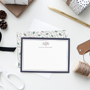De Correspondance Papier à Lettre Personnalisé Holly et Pin Carte