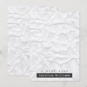 De Correspondance Papier blanc effondré carte pour notes plat person (Devant / Derrière)